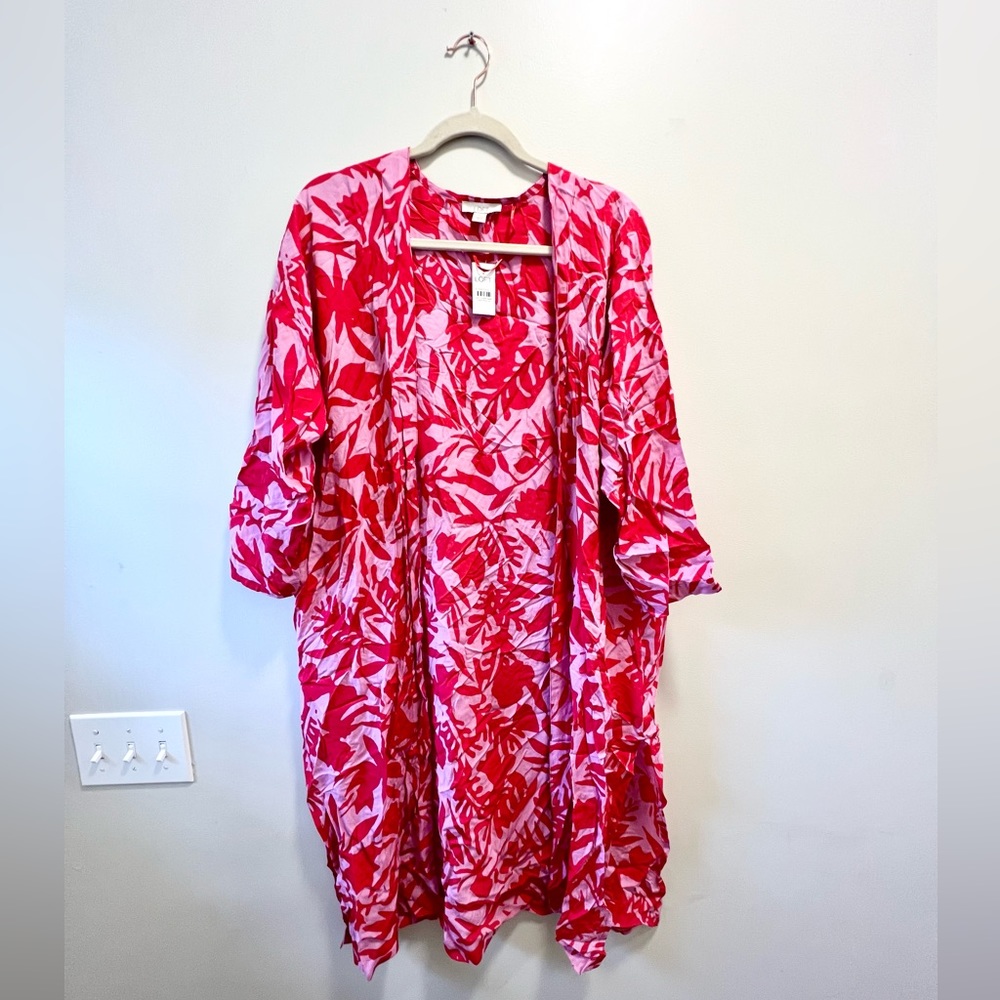 LOFT Beach Kimono Red/Pink Modal Size M